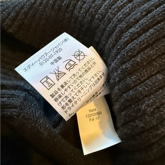 VTG Eddie Bauer Mens Size L Cotton Cashmere Cardigan Gray V Neck Button Grandpa - Picture 10 of 16